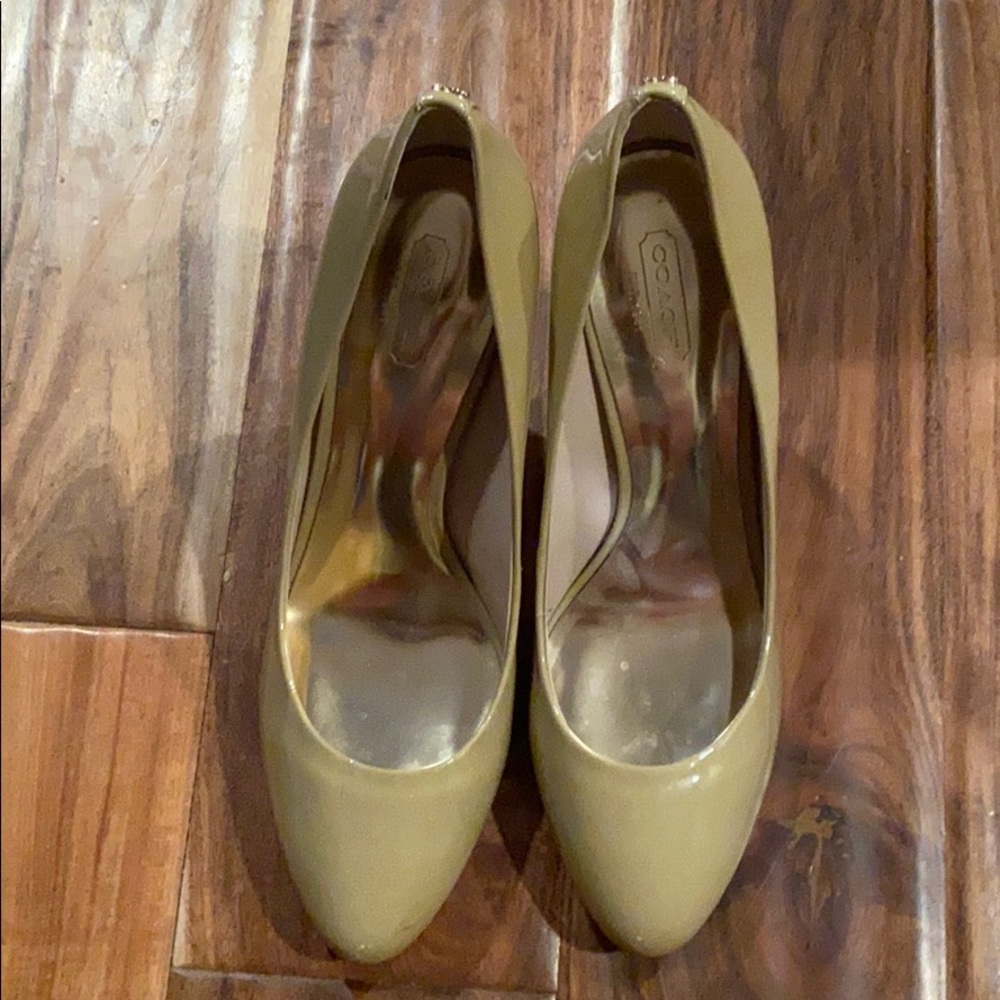 Coach Nude patent leather heels